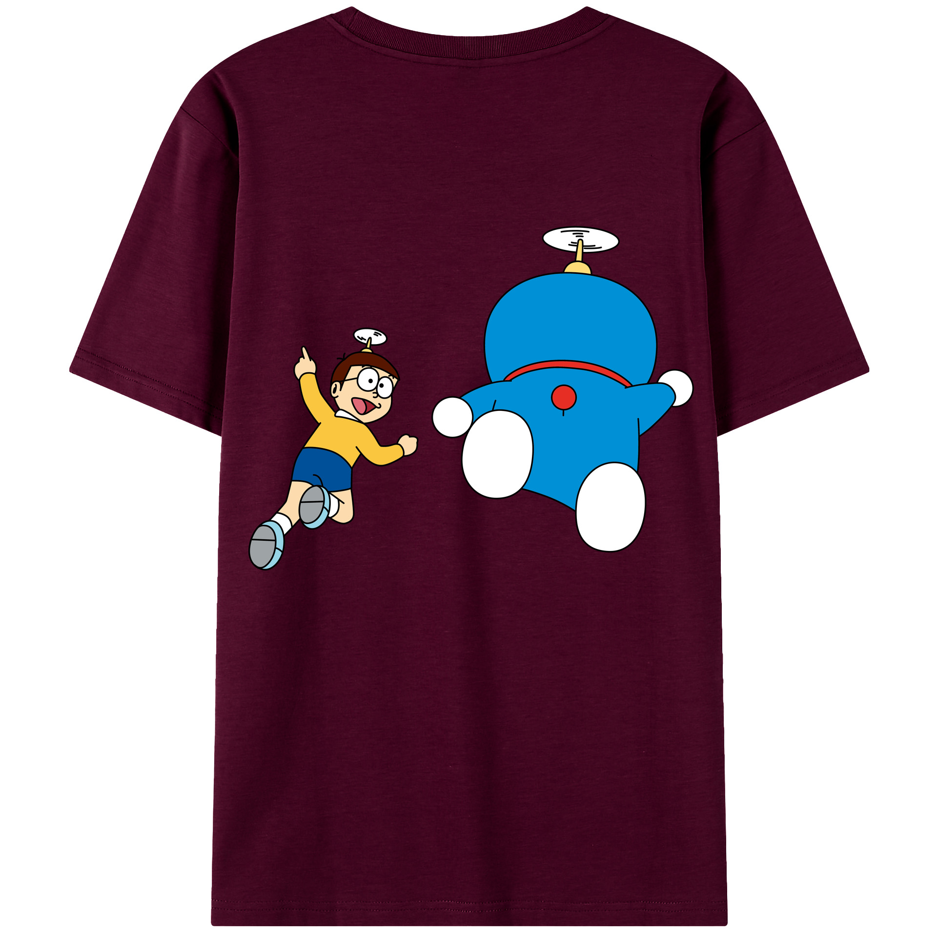 （画像用） ドラえもん 野比 のび太 Doraemon Nobita Nobi レディース半袖Tシャツ(バックプリント)